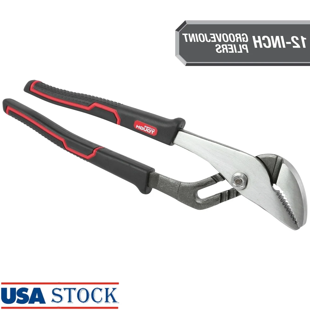

12 Inch Groove Joint Pliers Adjustable Milled Jaws Chrome Plated Rust Resistant Ergonomic Comfort Grip Heavy Duty Durable Tools