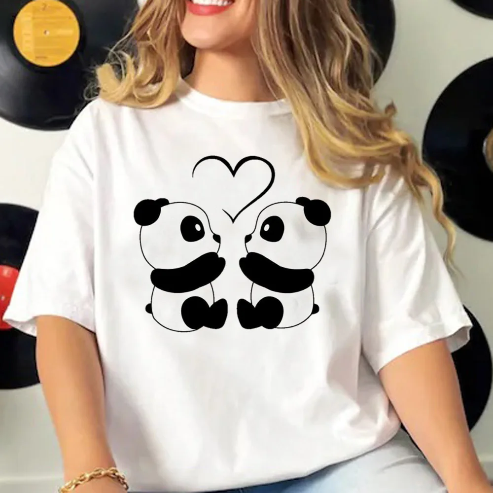 Panda top women streetwear comic t shirt girl funny 2000s clothing