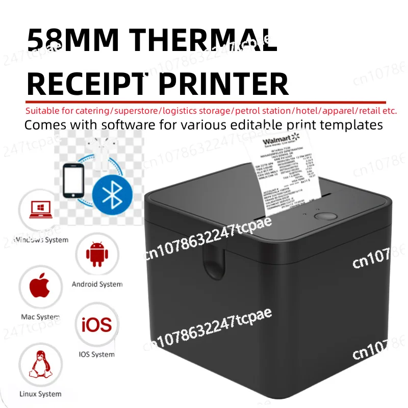 58Mm thermal printer takeaway bluetooth printer usb front desk cashier receipt printer