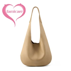 New Women Internet Celebrity Handbag With Large Capacity Top Layer Leather Tote Lady Single Shoulder Bag Female Handheld Bucket