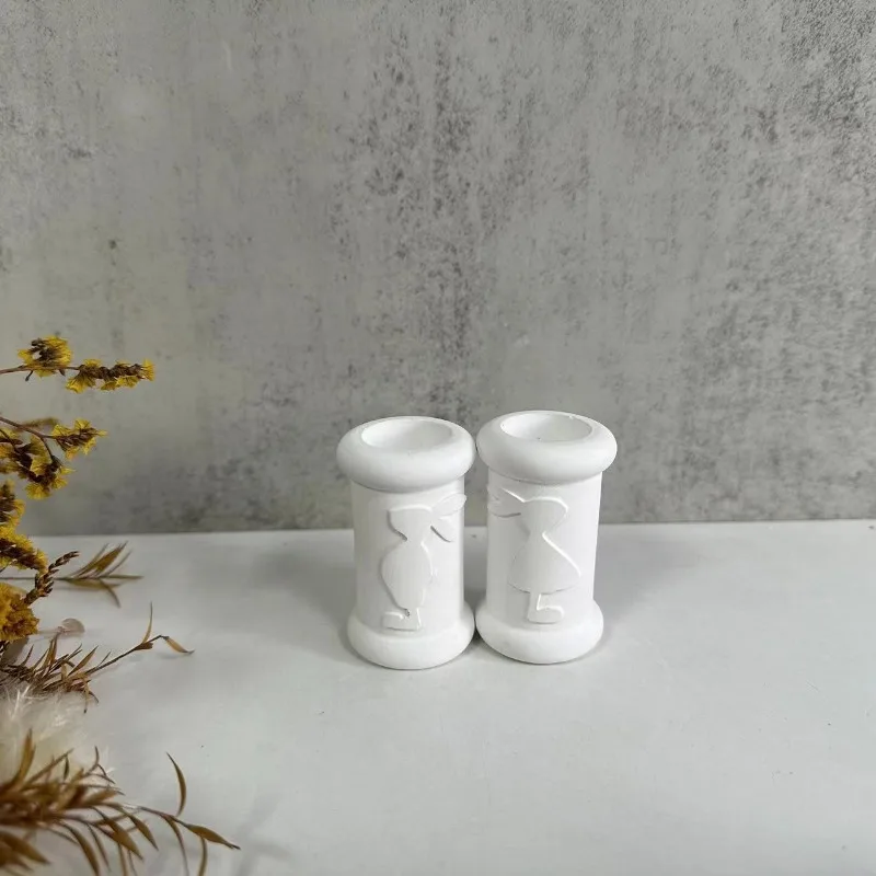Konijn Kaars Basis Beugel ornament Siliconen Mallen DIY Gips Aromatherapie Kandelaar Insert Decoratieve Hars Schimmel Handwerk