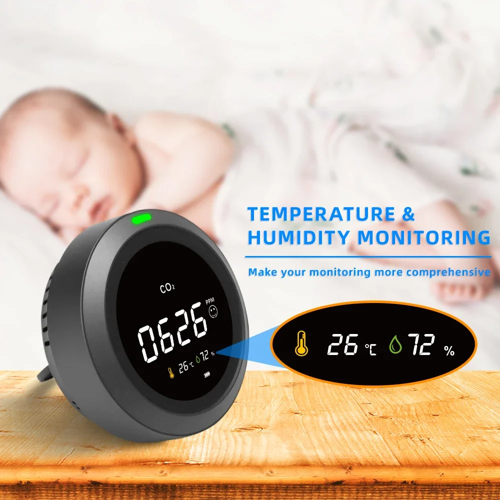 

Carbon Dioxide Detector Air Quality Monitor Temperature Humidity Sensor CO2 Gas Detector Temperature and Humidity Monitor Meter