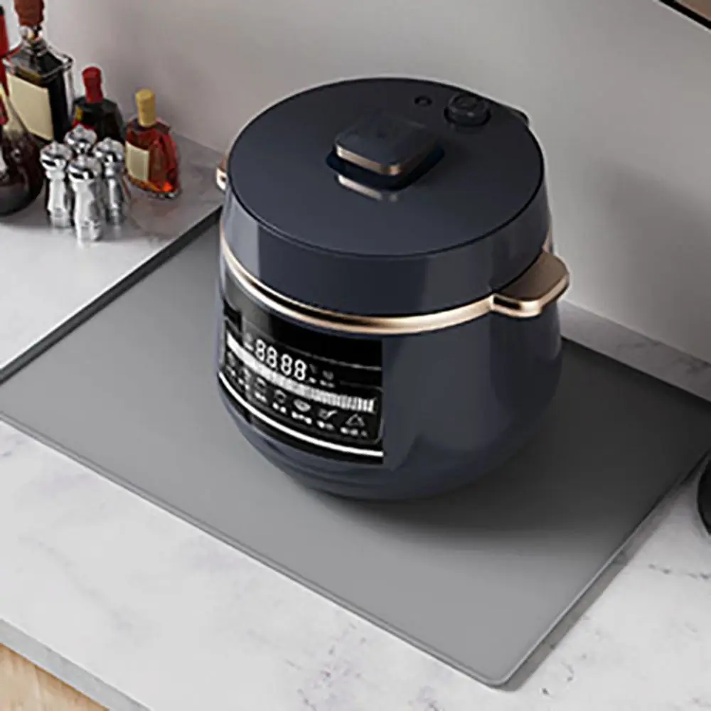 

Easy To Clean 2 in 1 Coffee Machine Mat Silicone Waterproof Drain Pad Non-slip Insulated Countertop Pad Home