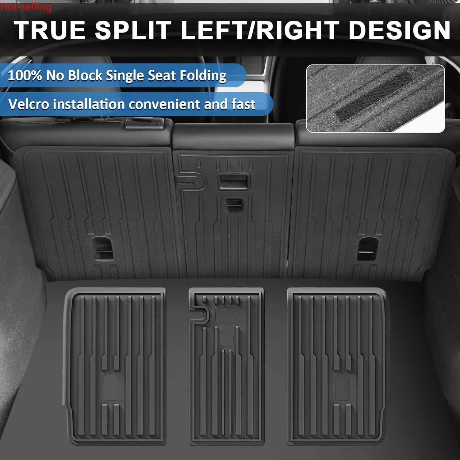 سجادات أرضية لطراز تسلا Y Juniper 2025 2026 5 مقاعد، جميع الأحوال الجوية غير قابلة للانزلاق بطانة شحن أمامية وخلفية من الصف الثاني للمقعد الخلفي #3