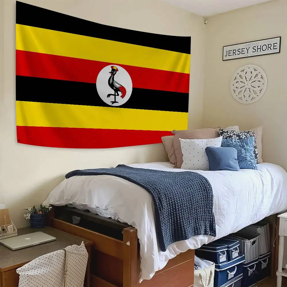 Uganda Flag Banners Four Hole Flag Polyester Outdoor Decor Room Aesthetic