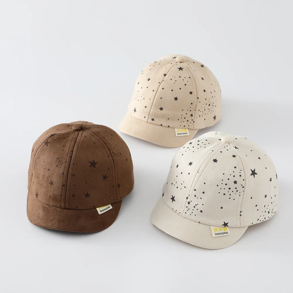 Star Pattern Kids Baseball Hat Boys Girls Duck Tongue Hats Cotton Baby Sunscreen Visor Fashion Letter Children Peaked Cap view 2
