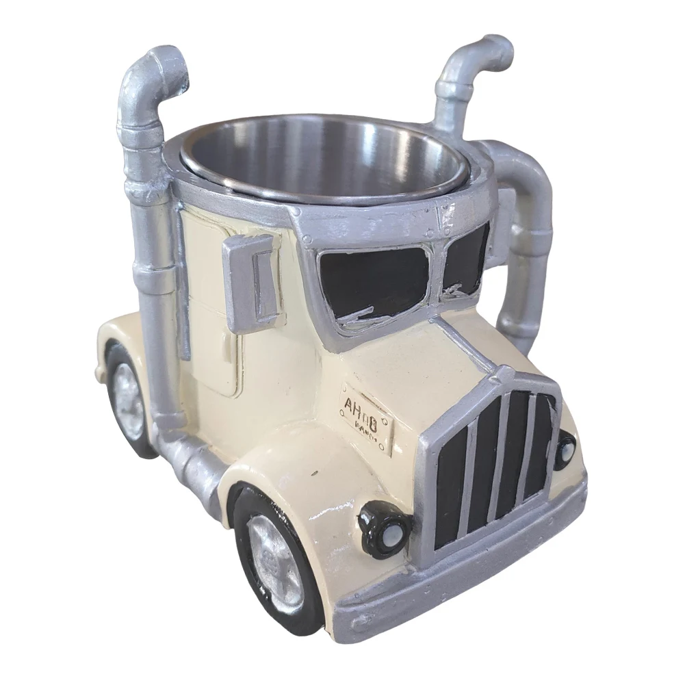 Semi-Truck Coffee Mugs 200-250ml Stainless Steel Creative Truck Coffee Cup Resin Coffee Mug Gifts for Coffee & Truck Lovers
