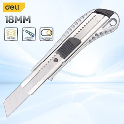 Deli 18mm/T-shape Retractable Knife Household Unboxing Cutter Multifunction Industrial Heavy Duty  Aluminum Alloy Utility Knifes