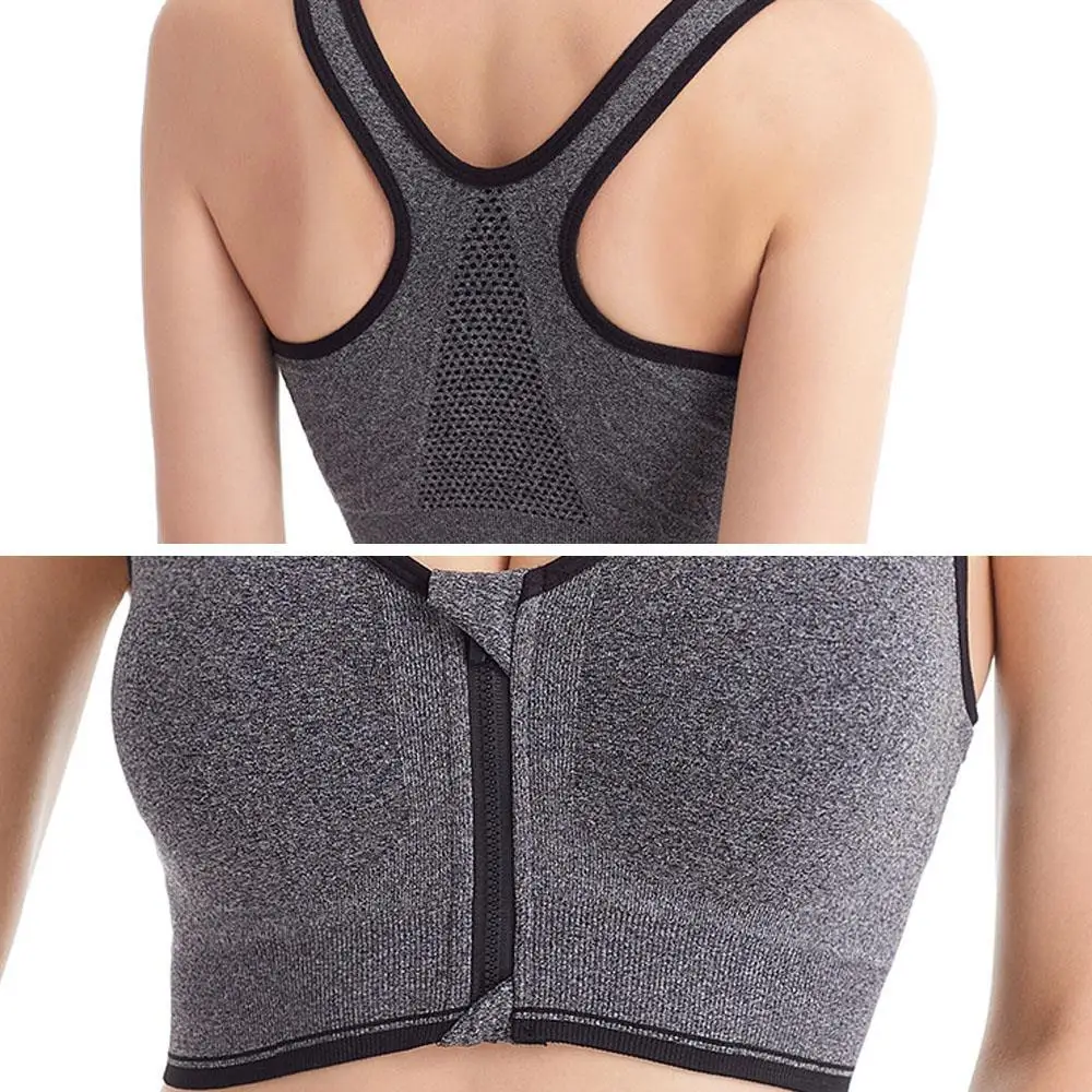 새로운 러닝 피트니스 스포츠 브래지어 앞 지퍼 여성 속옷 Underwire Bralette 플러스 사이즈 Seamless Brassiere없이 충격 방지