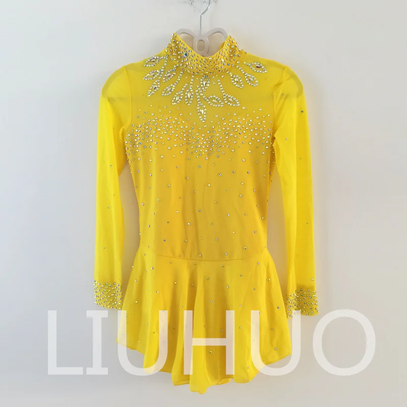 

LIUHUO Figure Skating Dress Girls' Long Sleeves Competition Womens Elegant Handmade Crystal LH2233