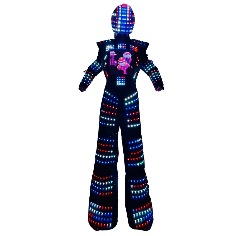 LED Full Color Robot Costume Stilt Walker Robot Suit Kryoman david guetta Future Clothing Celebration Party Show