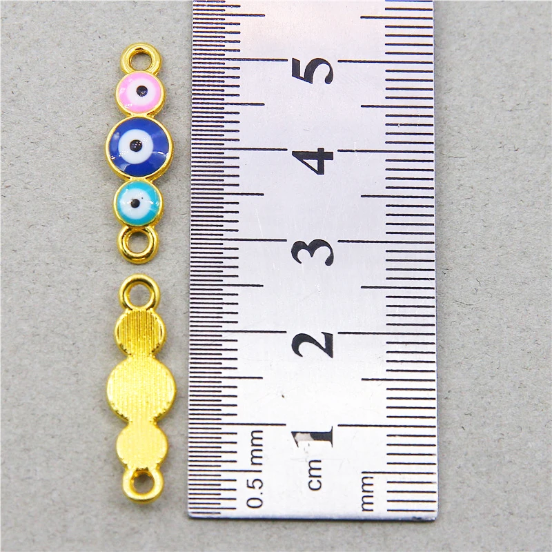 6pcs 26*7*3mm new fashion evil eye eyes elephant with bracelet connector jewelry accessories jewelry DIY production