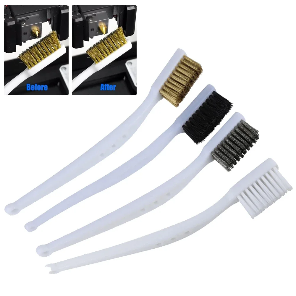 

1Pcs Brass Wire Clean Tooth Brush White Plastic Handle Copper Wire Nylon Industrial Carving Metal Hand Rust Removal Tools