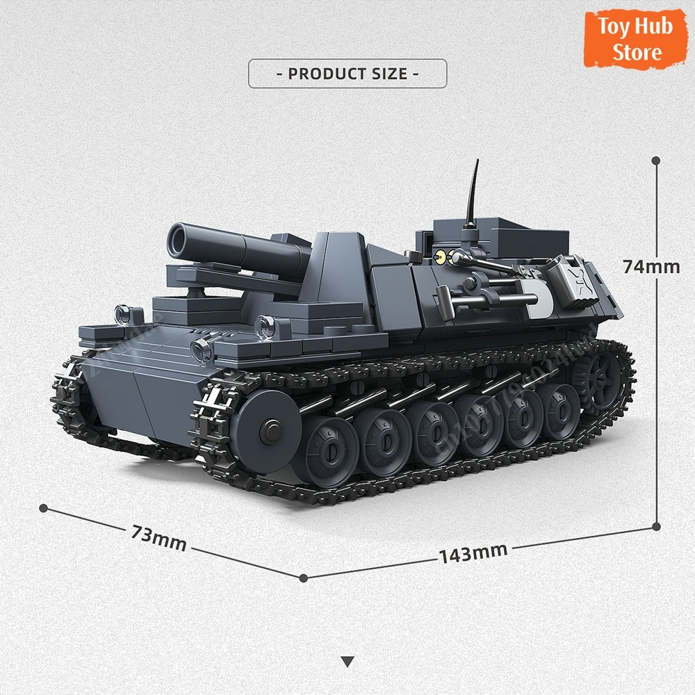 Ww2 الجيش الألماني 15 سم SIG 33 Auf Fahrgestell Panzerkampfwagen II (Sf) نموذج عسكري لعشاق البناء لعبة تعليمية #5