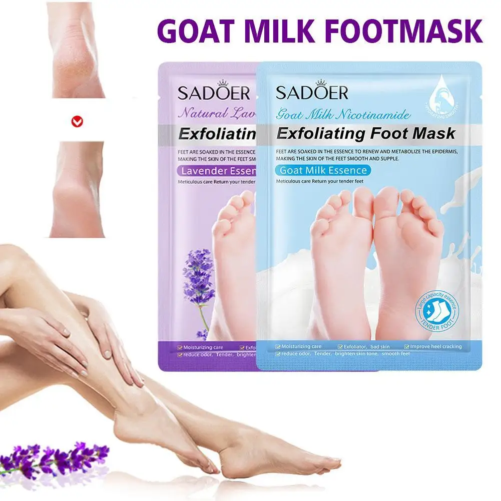 Lavender Goat Milk Footmask Nicotinamide Exfoliateing Anti-Cracked Moisturizing Nourishing Repairing Foot Skin Care Products