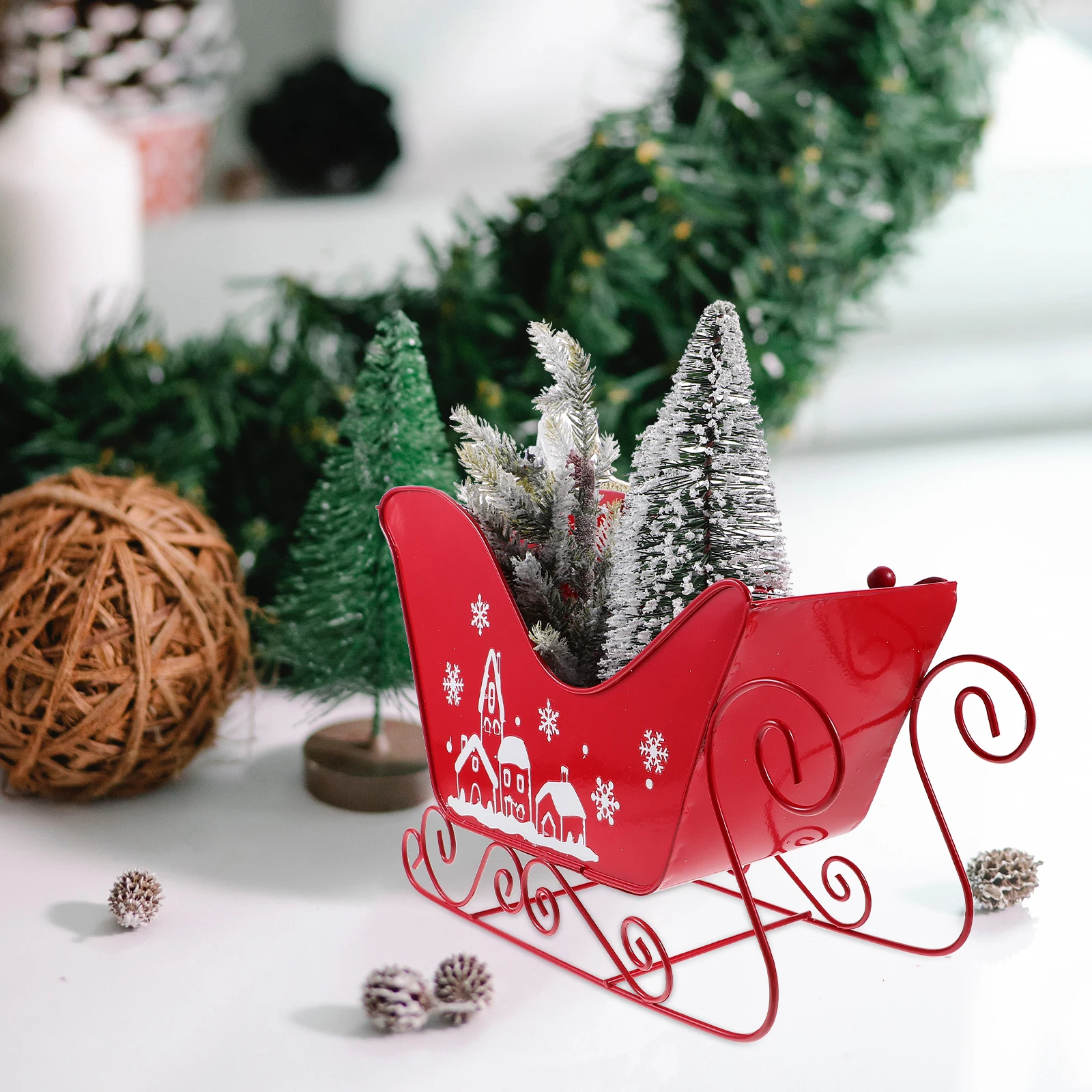 

Car Ornaments Vintage Xmas Home Table Decorations Desktop Sleigh Adornment Christmas Party Special Occasions Christmas Sleigh