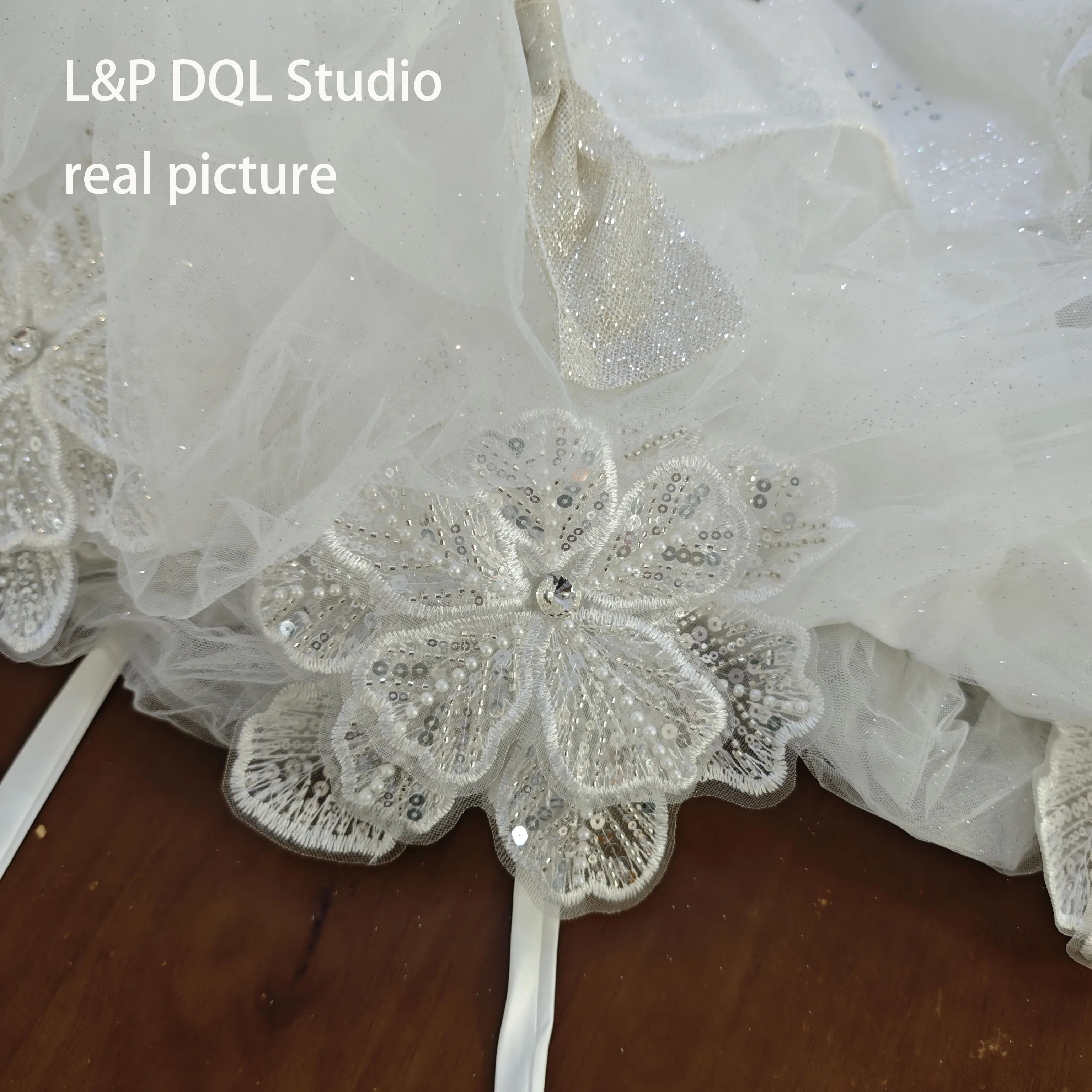 Sparkling Short Prom Dress (No Wing) Ball Gowns Layers Organza with Sequins Beads Crystal Lace-up Back Party Dress Real Pictures