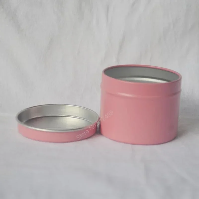 ふた付きの空のキャンドルポットジャーアルミ缶化粧品容器丸い金属ボックスお茶の保管卸売り100ml-30個