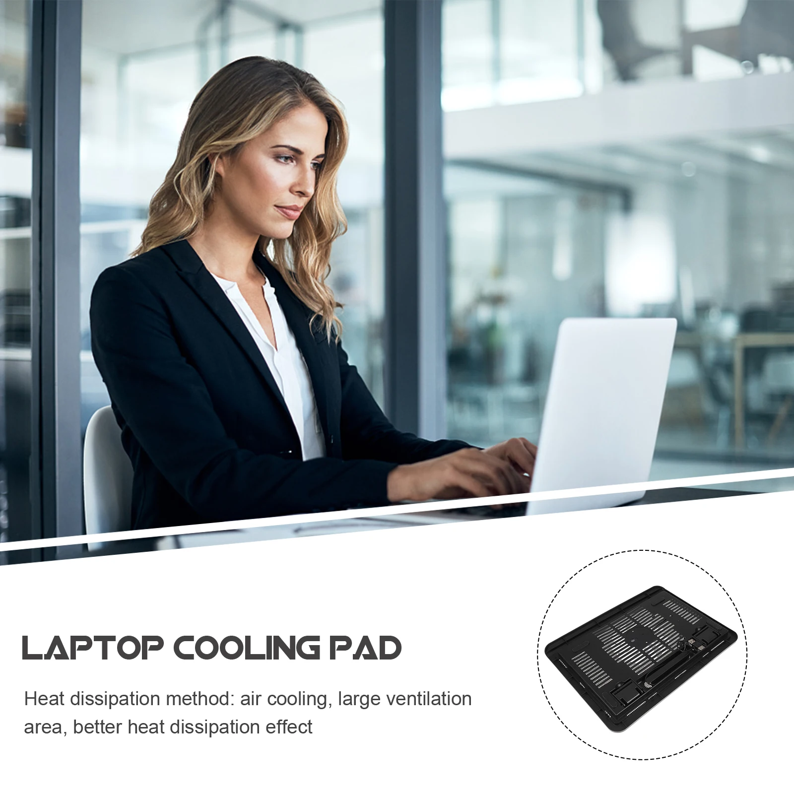 

Silent Laptop Cooling Pad Large Ventilation Area 14 Inch Gaming Laptop Stand Computer Rack Anti Slip Feet USB Charging Heat