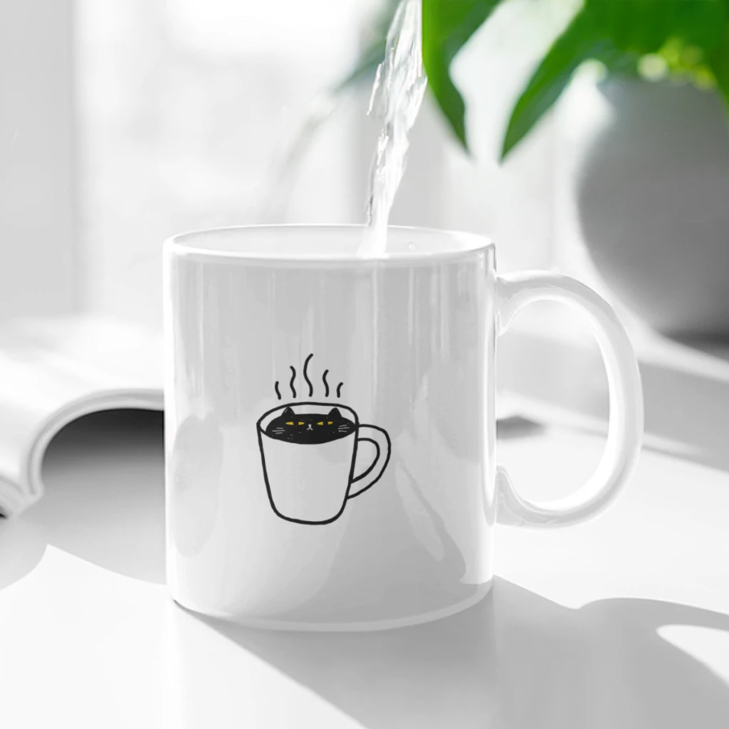 

Catpuccino Ceramic Cup Coffee Oatmeal Breakfast Cup Creative Personality Mug