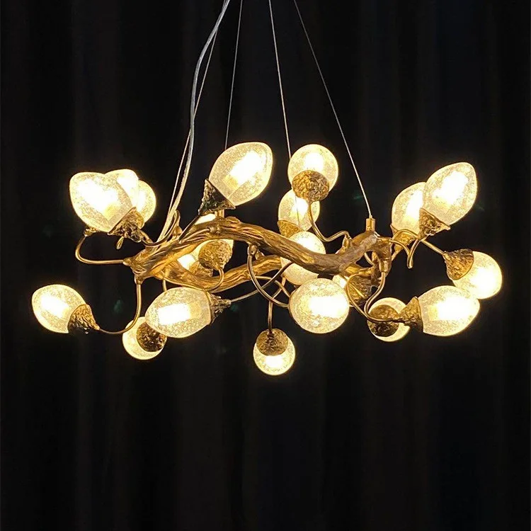 

All-copper light luxury chandelier, villa living room bedroom, high-end luxury ball lamp