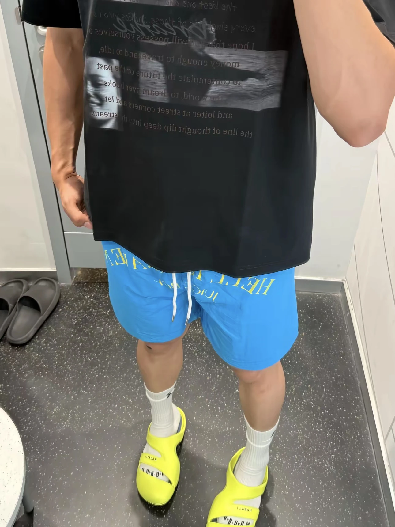 

Qui Dry American Letter Print Men's Loose Fitn orts Summer Casual Pants Youth Active Sle Straight Leg Elastic Waist