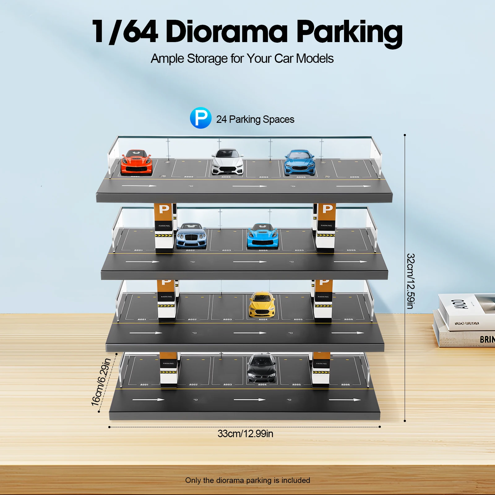 

1:64 Diorama Parking Acrylic Toy Car Model Storage Rack Display 12.99*6.3*12.6in For Home Decoration And Storage
