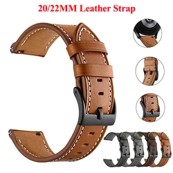 20 22mm Leather Watch Straps For Huawei Watch 4/3/GT3/2 Pro Amazfit GTR 4/GTS 4 47MM 42MM Samsung Galaxy Watch 3 4/5/6 Watchband