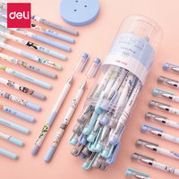 Deli 24Pcs/Lot Gel Pen Set Kawaii Cute Stationery Full Needle Water Pen 0.35MM Black Ink Neutral Caneta Office School Supplies