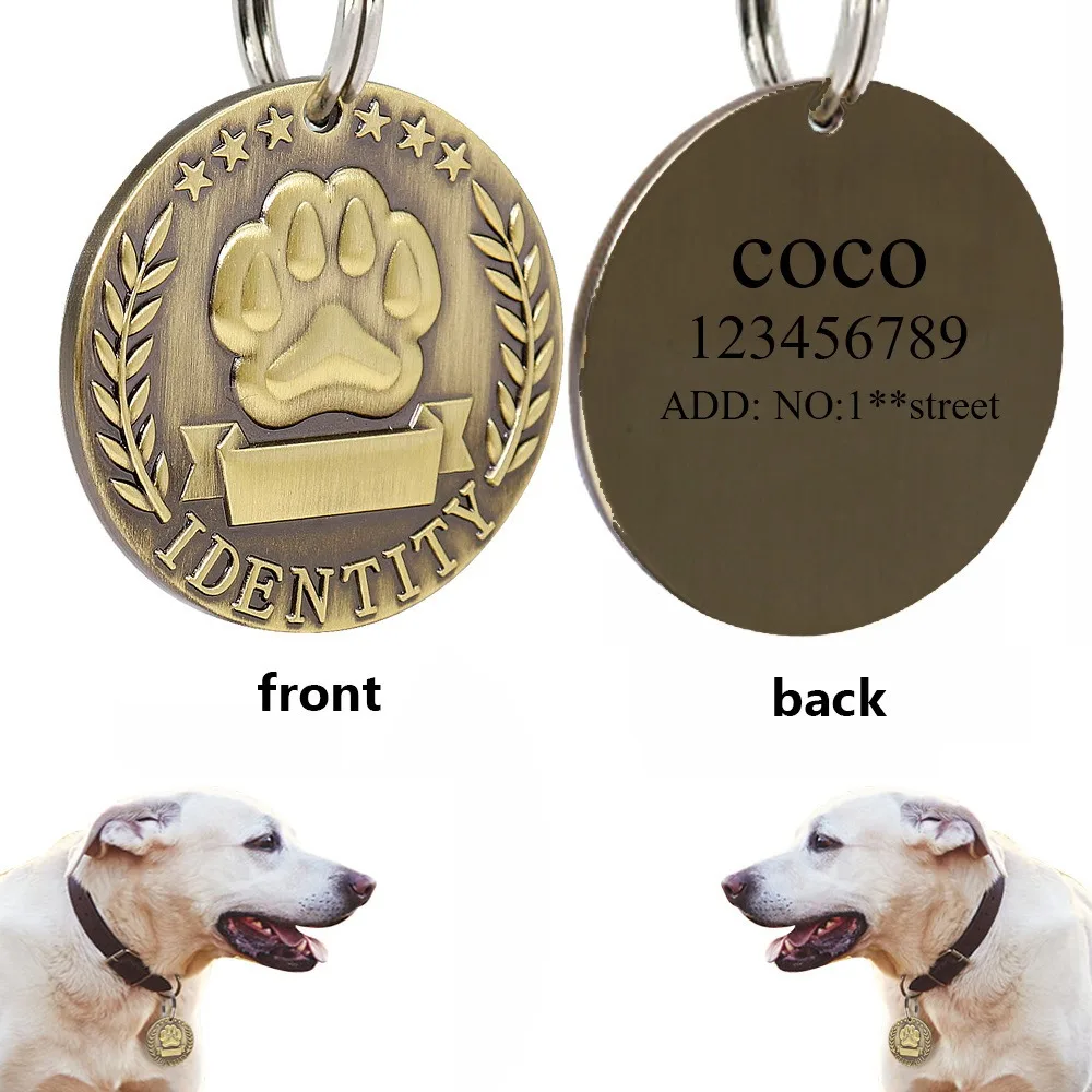 Personalized Tag Identification Custome Engraving Pet Cat Name Anti-lost Dog ID Puppy Collar Dog Cat Bone Tags Pet Supplies