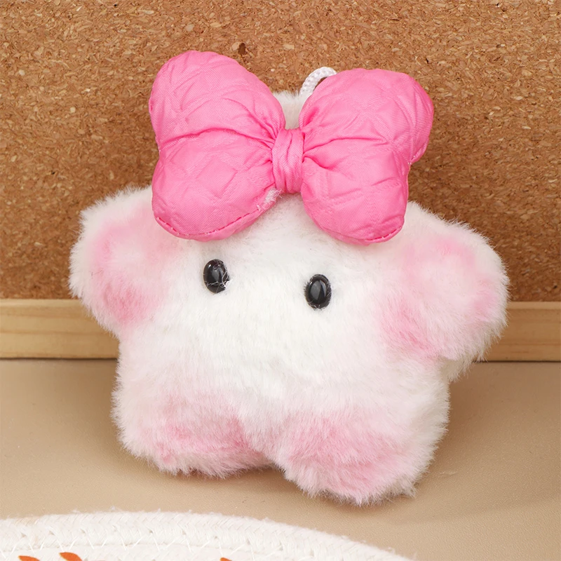 1 unidad de juguete de peluche chirriante, colgante de Capibara con lazo rosa, llavero de muñeco de peluche suave, llavero de coche, mochila, bolsa, decoración, juguete de regalo para niños