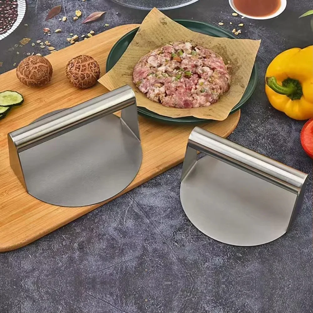 

Steak Burger Stainless Steel Smash Burger Press No Rust Round Stainless Steel Grill Press Burger Smasher Professional Cooking