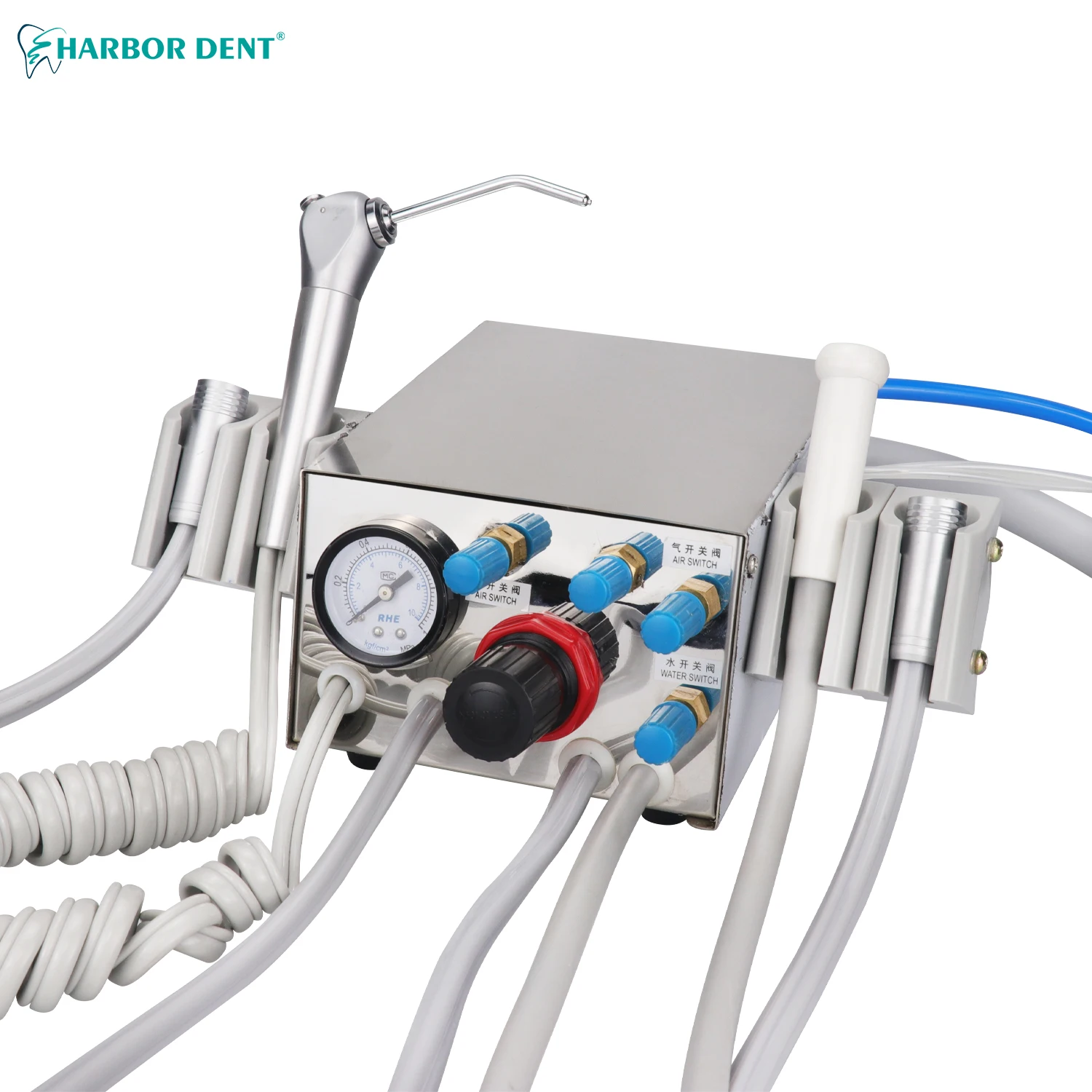 

Dental Portable Turbine Unit Work with Air Compressor 3 Way Syring Handpiece 2/4 Holes Dentistry Instrument Equipment