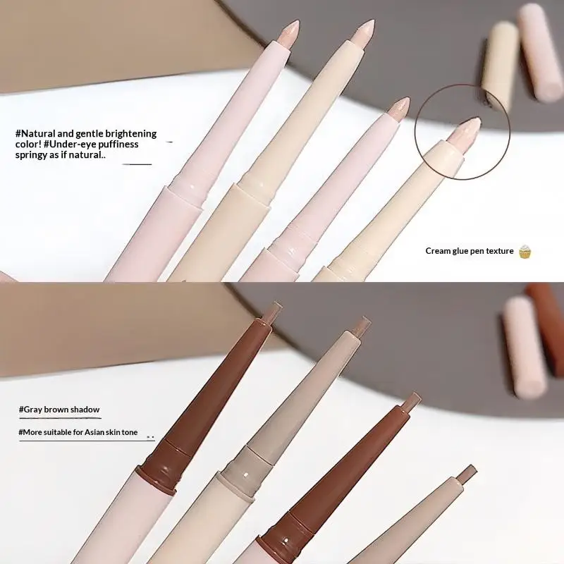 Double Head Eyeliner Pen Lying Silkworm Eye Brighten Bronzer 2 in 1 Waterproof And Durable Not Easy To  Dye Natural Makeup view 5