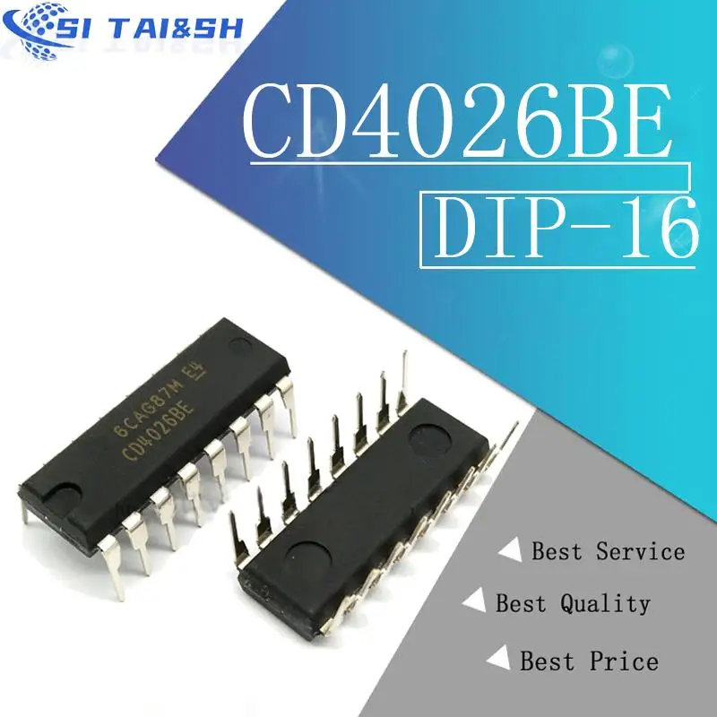 10PCS  CD4026 CD4026BE CD4026B DIP-16 Logic chip