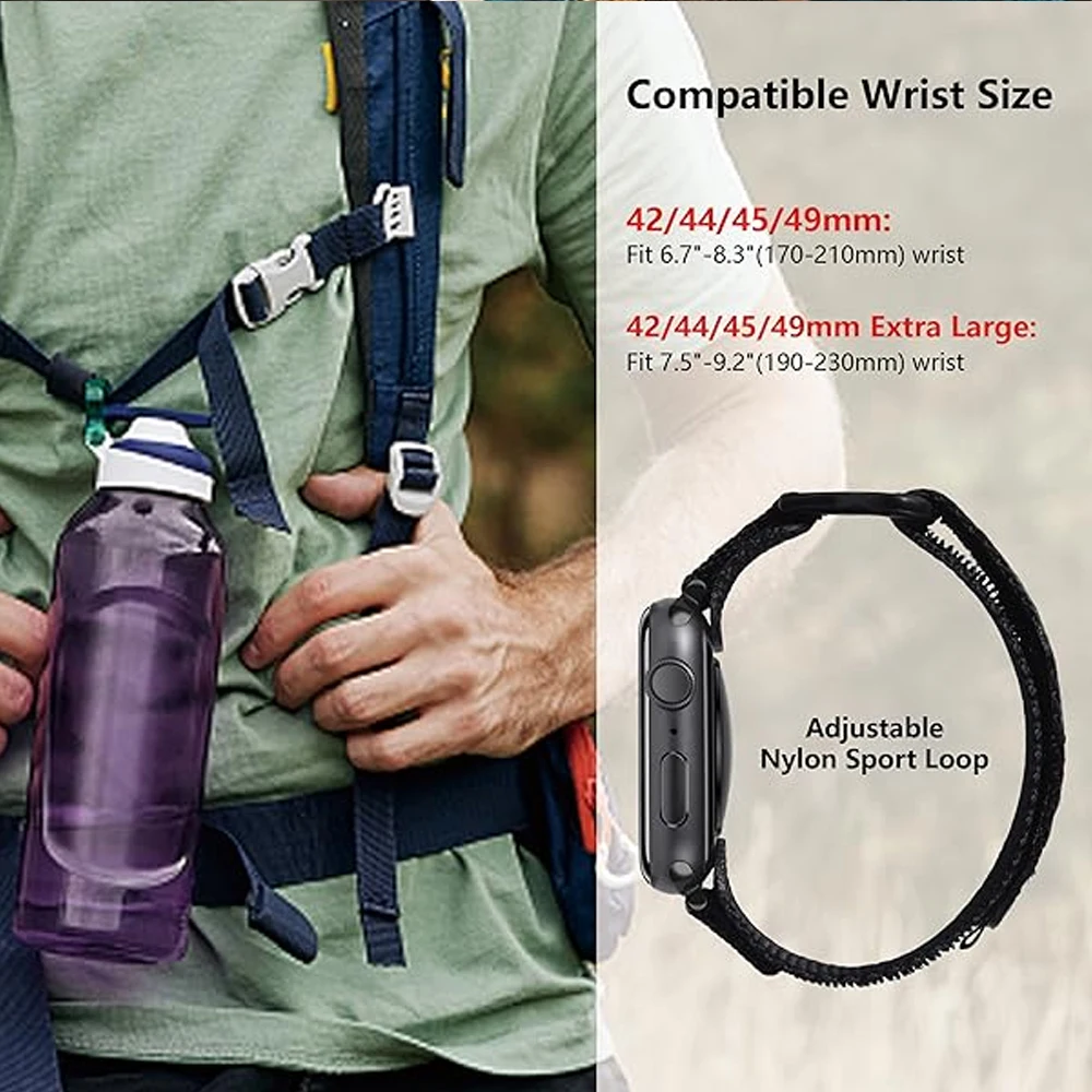 Strap for Apple Watch Ultra 2 Band 49mm 45mm 44mm 42mm 44 45 mm Nylon Alpine Sport bracelet Correa iWatch Series 9 7 6 5 4 8 SE