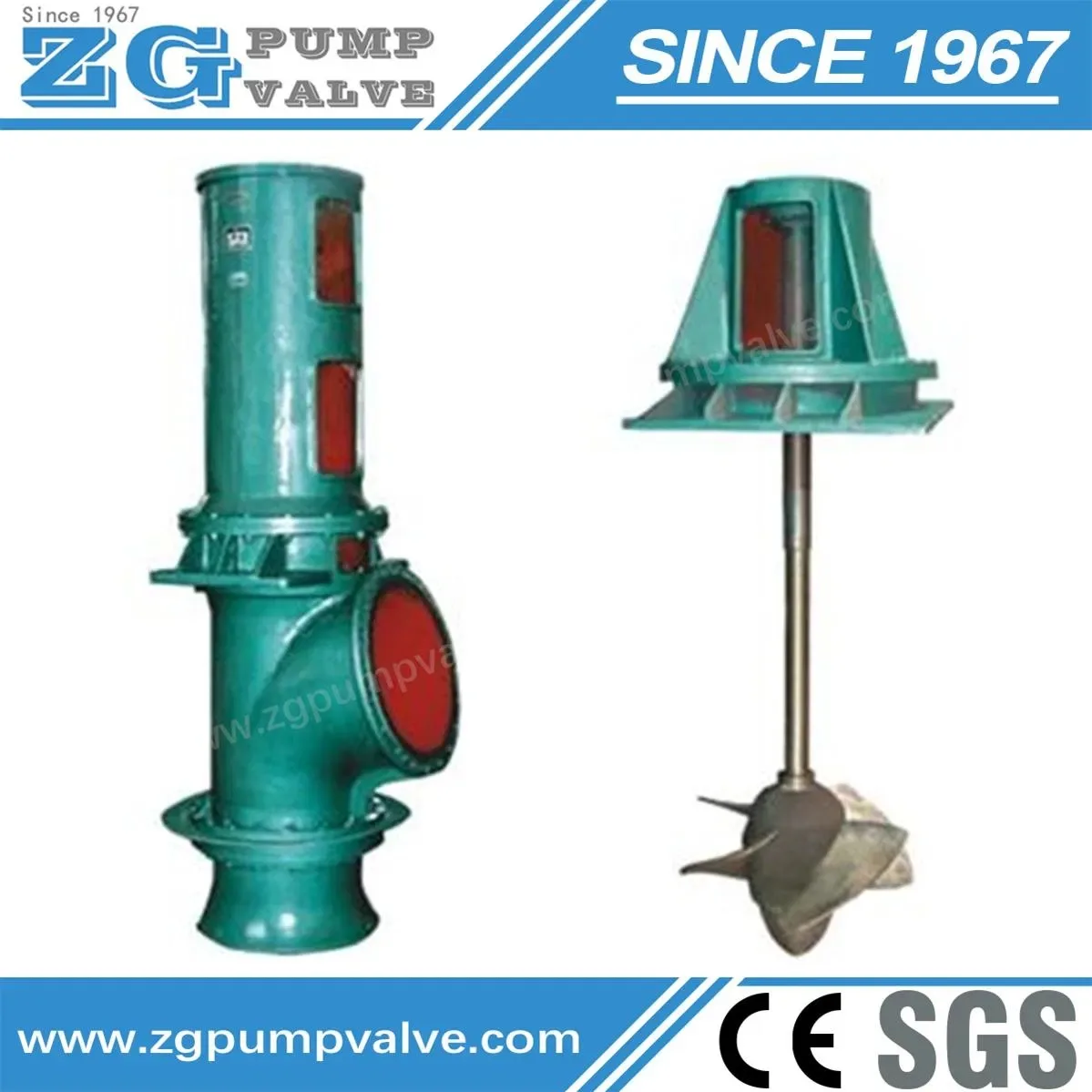 Vertical Chemical Axial/Mixed Flow Self-Priming Long Shaft Elbow Propeller Turbine Pump For Sewage Flood Control & Seawater By D