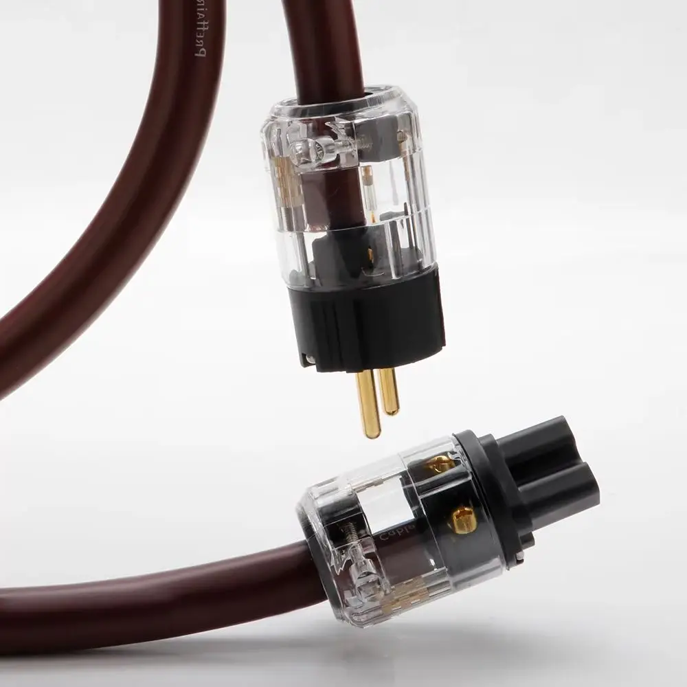 

HIFI Single Crystal Coppr Кабель питания переменного тока Preffair D520 OCC Удлинитель Золотой Стандартный кабель питания США/ЕС для усилителя