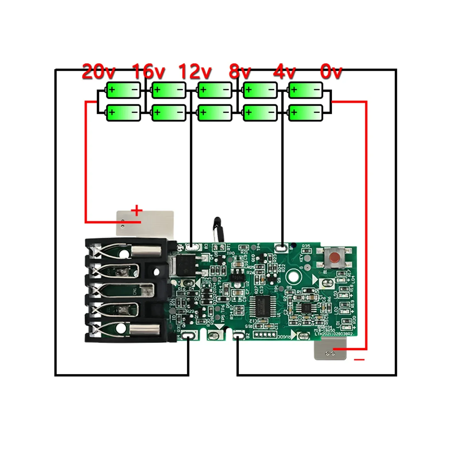 10-Core Case For Milwaukee M18 18V DIY Replacement Plastic Shell Box With PCB Board Charging Protection (No Battery)