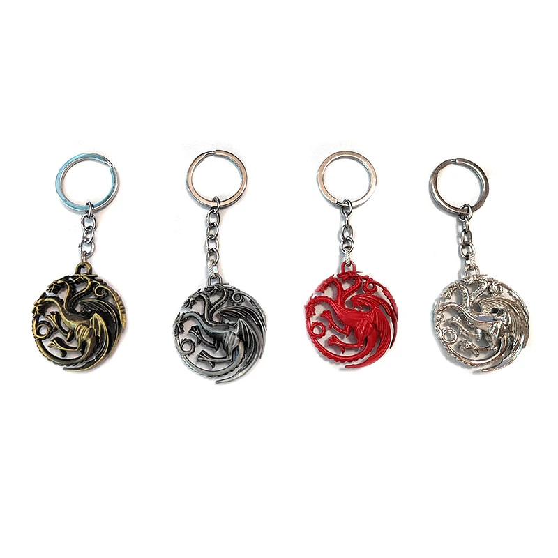 MQCHUN Movie Family Badge Round Dragon Hollow Keyring Keychain souvenir Fashion Key Chain -50