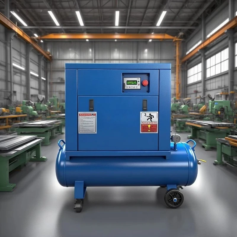 Air Compressor Industrial Screw Portable Single Phase 220V Small 7.5KW Silent 10HP With Dryer Gas Tank With CE Wholesale Car Use