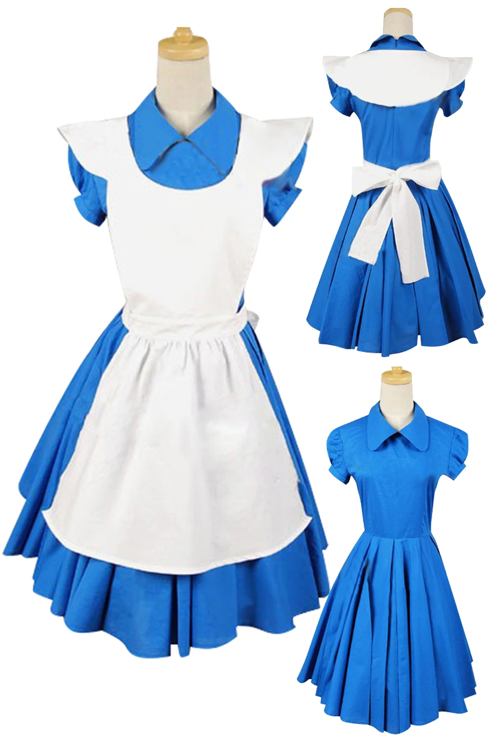 

Alice Cosplay Dress Role Play Outfit Cartoon Wonderland Disguise Costume Blue Skirt Women Adult Fantasy Fancy Dress Party Cloth