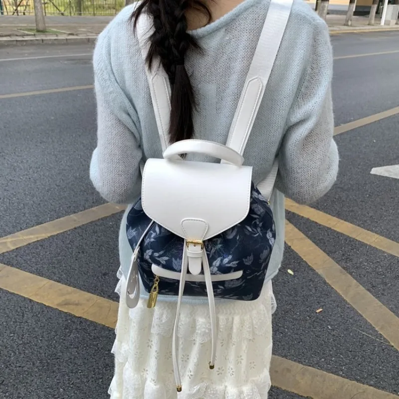 Cute Patchwork Female Bag Retro Stripes Design Campus Style Students Cross Body Bag Portable Exquisite