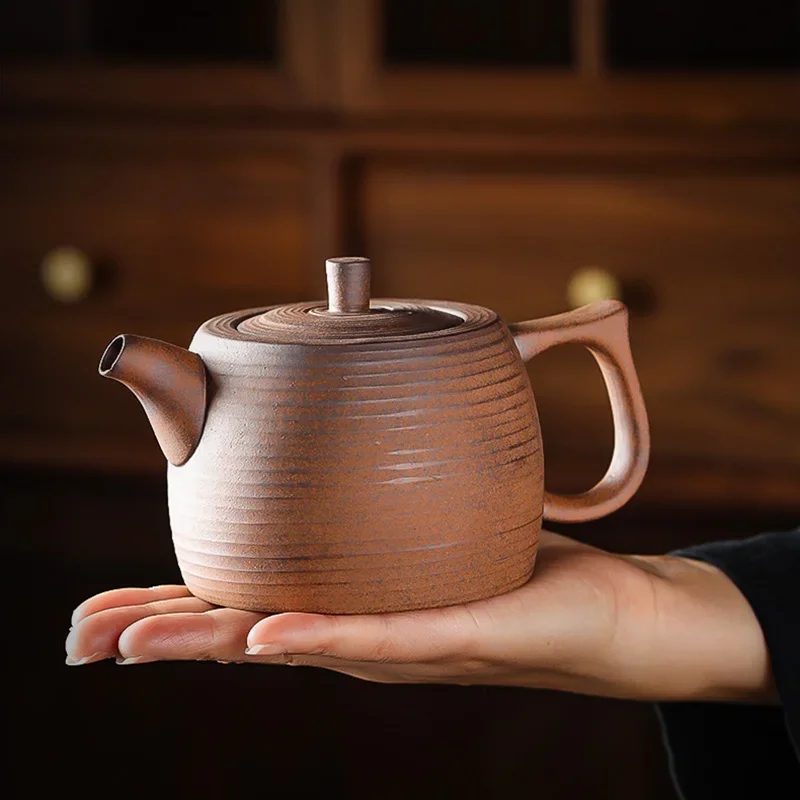 Raw Ore Rough Pottery Tea Pot Handmade Tea Set Single Pot  Kettle Ceremony
