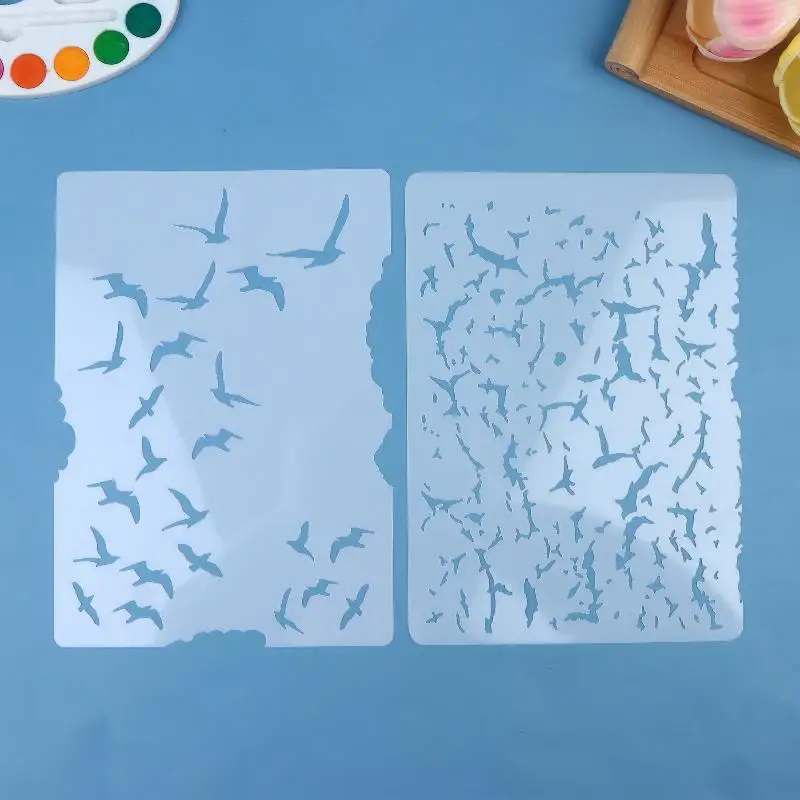 

New DIY Scrapbooking Reusable Bird Pattern Stencil Card Making & Crafts - Durable Plastic Spray Painting Templat