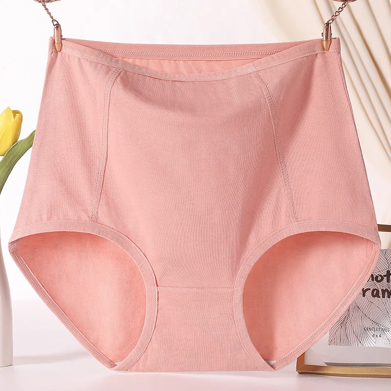 6 Pcs Women\'s Big Size Briefs Breathable Cotton Undies Underwear High Waist Large Panties Undershorts XL 2XL 3XL 4XL 5XL 6XL