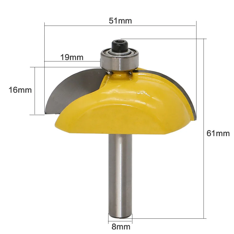 Round Corner Door Panel Router Bit 8mm Shank Woodworking Tools Cabinet Door Cutter Engraving Machine Door Panel Milling Cutter