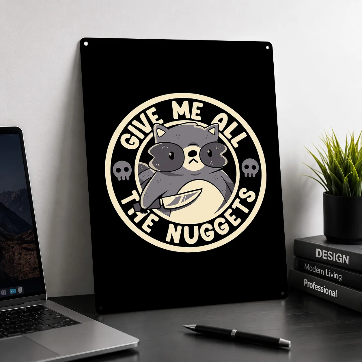 Give Me All The Nuggets Poster Retro 3D Printed Metal Signs Customized Wall Hanging Gift for Room Accessories Vintage Decoration