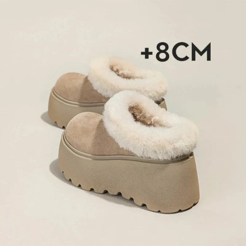 Winter Women's Shoes Fashion Thick Sole Mueller Slippers Plush Keep Warm Casual Slippers for Woman Designer Shoes Zapatos Mujer