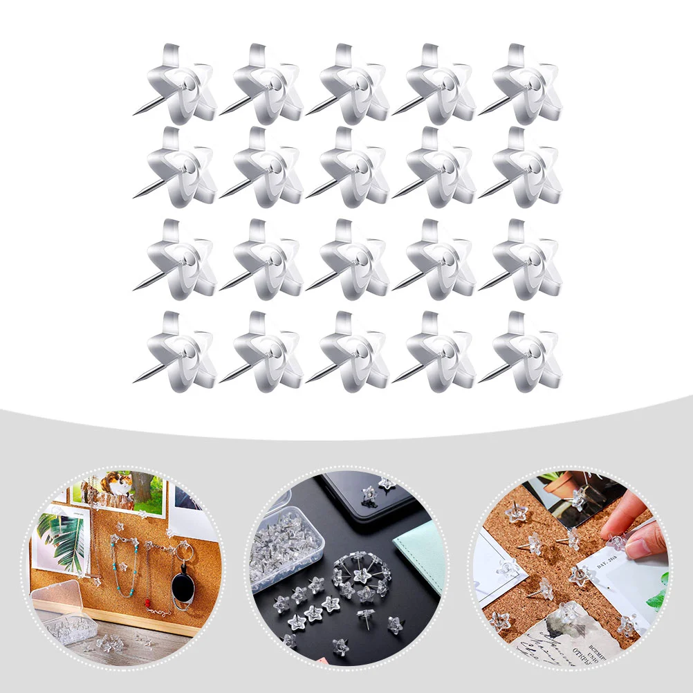 200 Pcs Transparent Pentagram Reliable Pushpins Creative Thumbtack Office Tacks Plastic School Supply Fix Photo Thumbtacks Wall